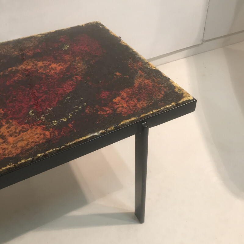 Small vintage coffee table in enamelled lava