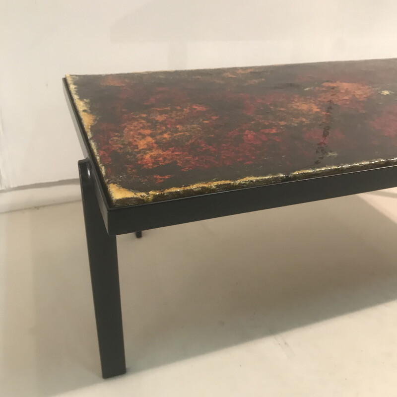 Small vintage coffee table in enamelled lava