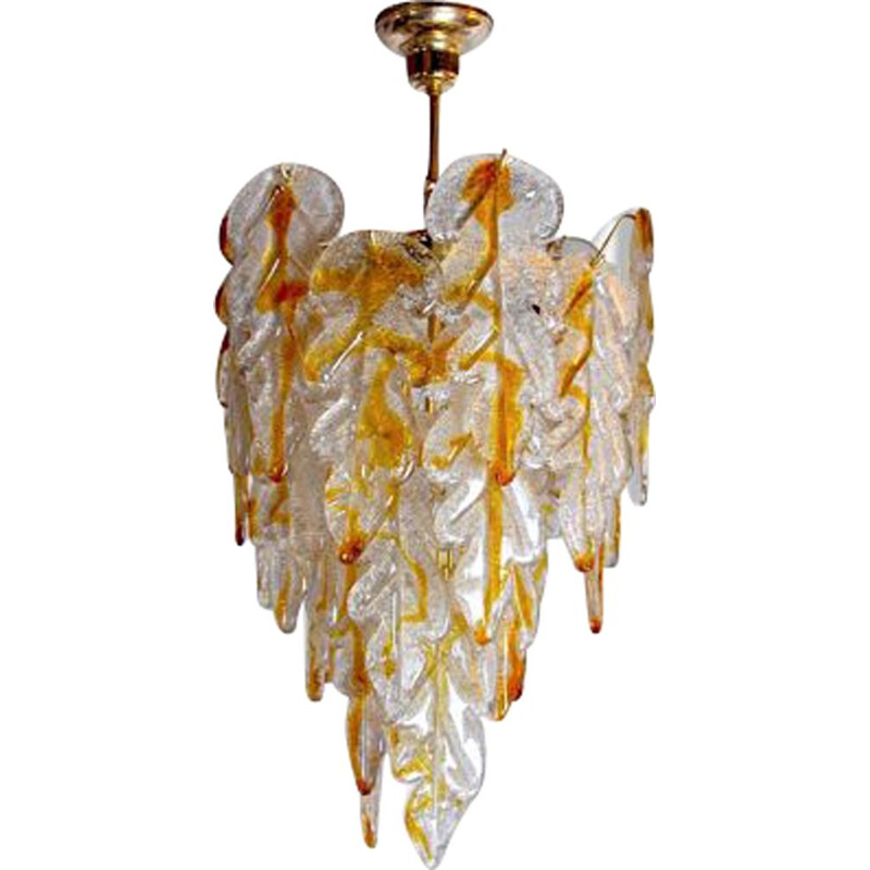 Vintage Murano chandelier by Carlo Nason for Mazzega, Italy 1970s