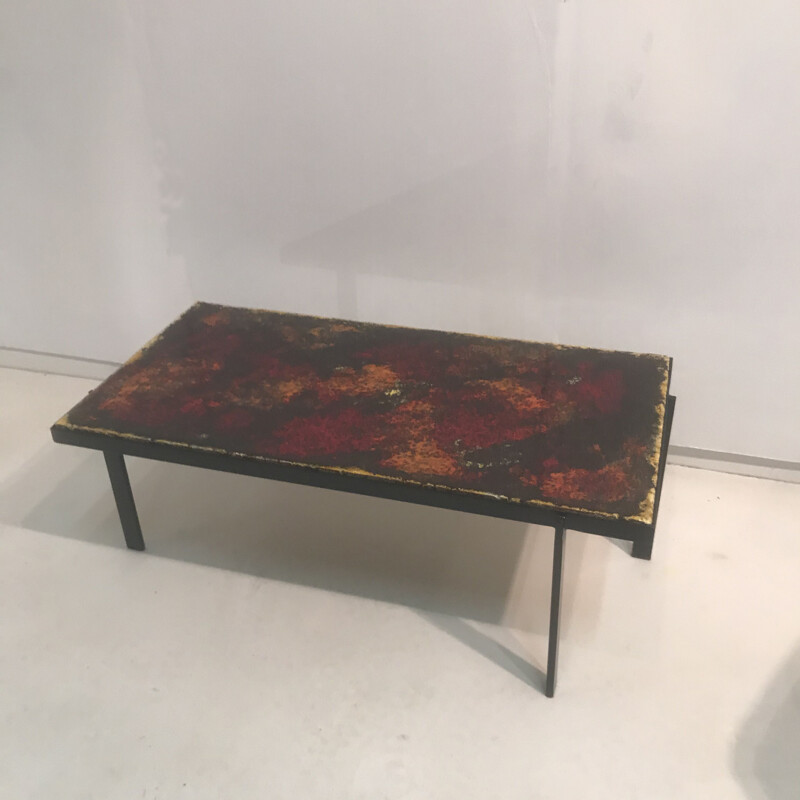 Small vintage coffee table in enamelled lava