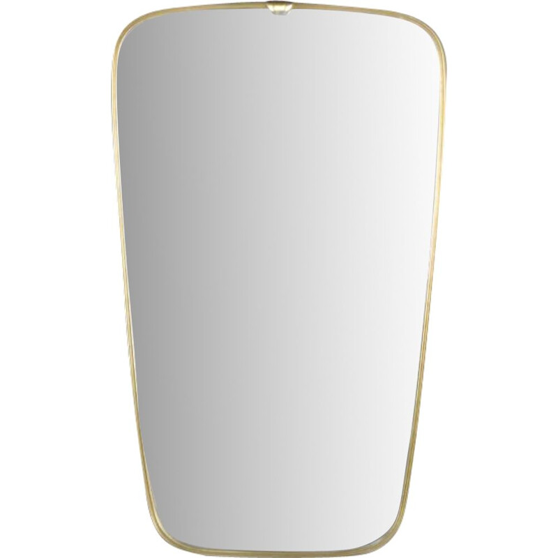 Vintage Modern Rockabilly Wall Mirror with Golden Frame, German 1970s