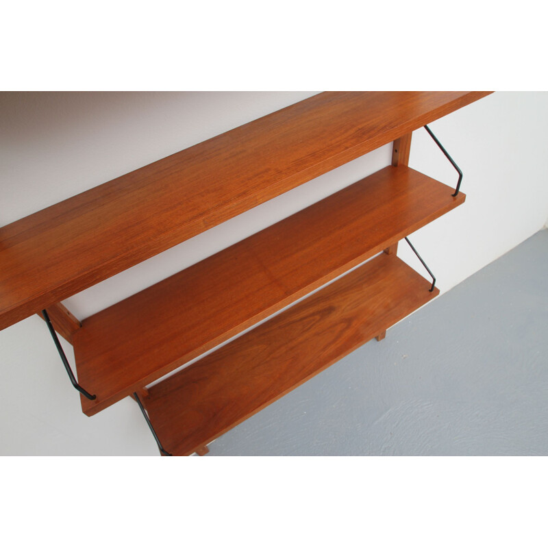 Vintage wall unit in teak by Poul Cadovius, Denmark 1960s