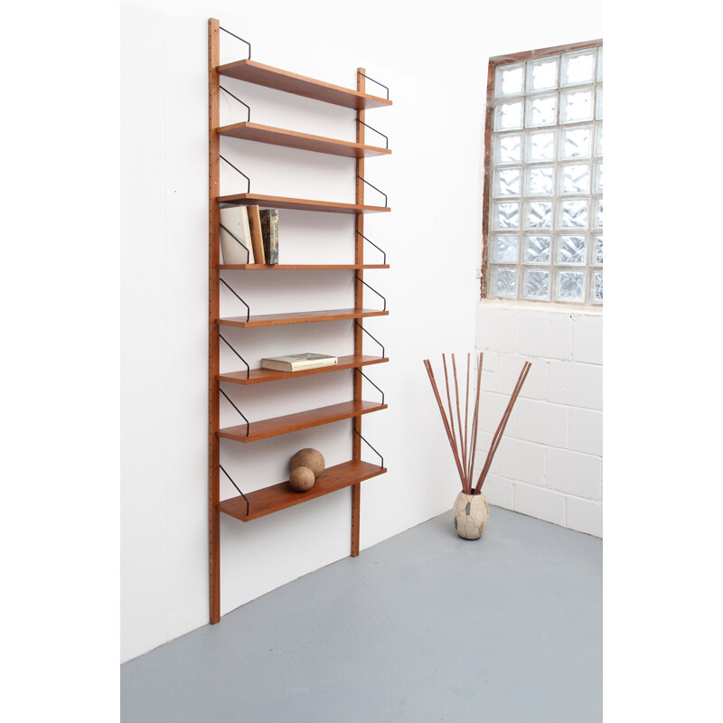 Vintage wall unit in teak by Poul Cadovius, Denmark 1960s