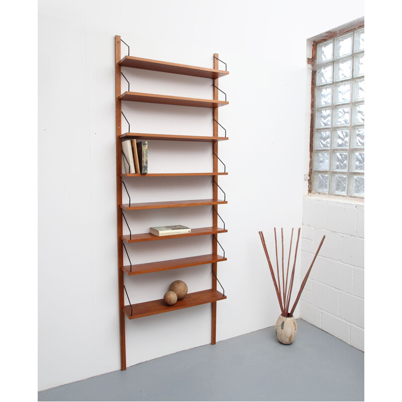 Vintage wall unit in teak by Poul Cadovius, Denmark 1960s