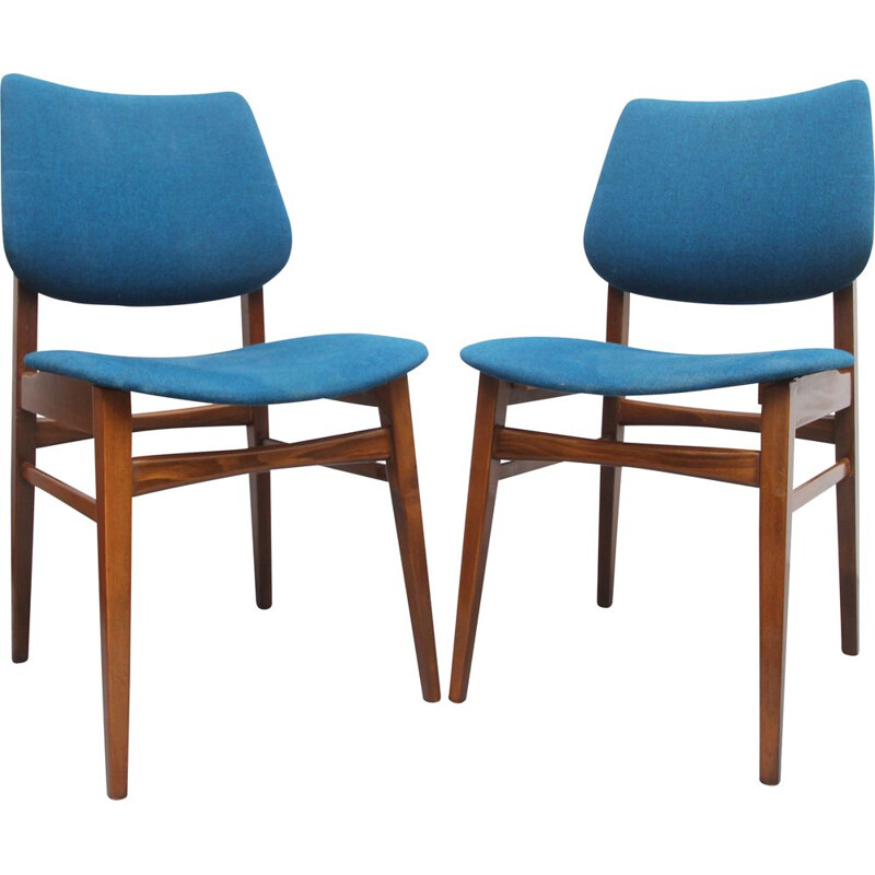 Pair of vintage chairs in blue 1960s