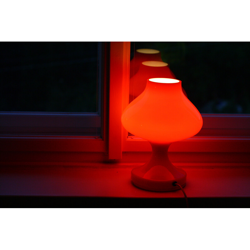 Czech OPP table lamp in red glass, Stefan TABERY - 1970s