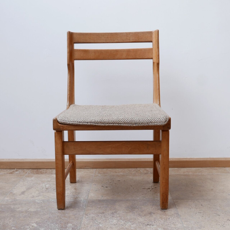 Vintage Oak Dining Chairs by Guillerme et Chambron, France 1960s
