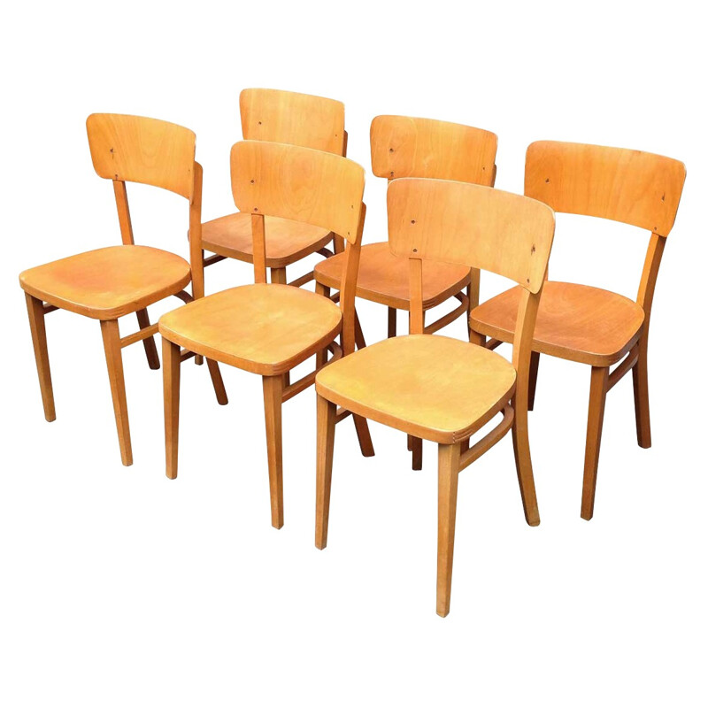 6 chairs bistro Baumann 1950
