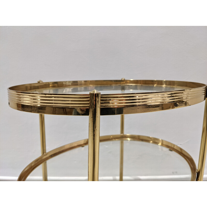 Vintage Maison Jansen glass sideboard in gold