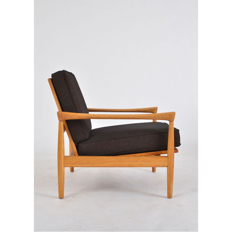 Pair vintage Erik Worts Oak Lounge Chairs for Broderna Andersson, Sweden 1960s
