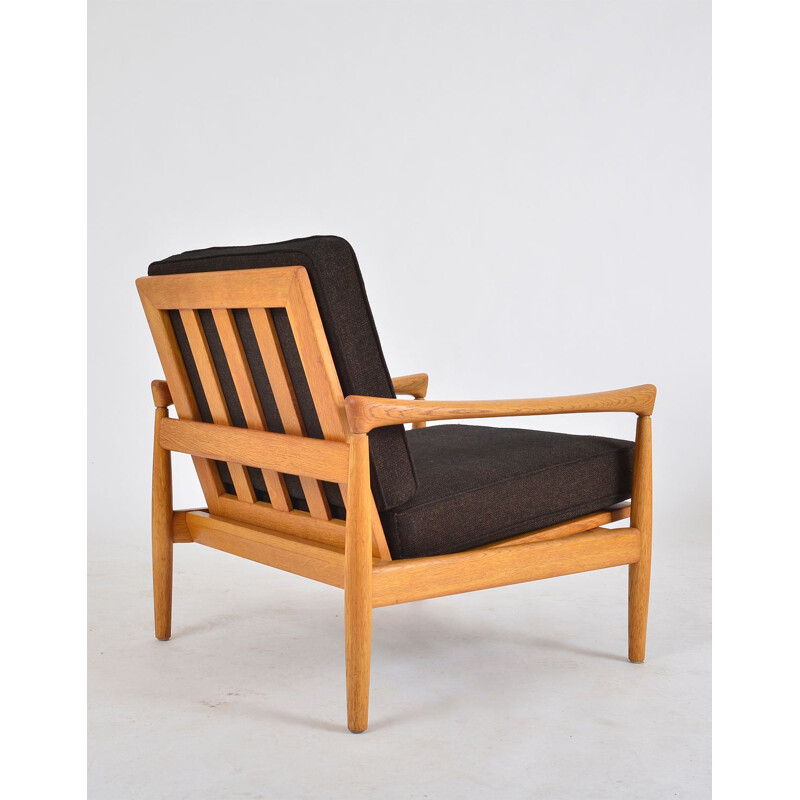 Pair vintage Erik Worts Oak Lounge Chairs for Broderna Andersson, Sweden 1960s