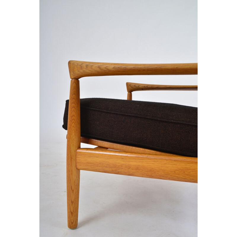 Pair vintage Erik Worts Oak Lounge Chairs for Broderna Andersson, Sweden 1960s