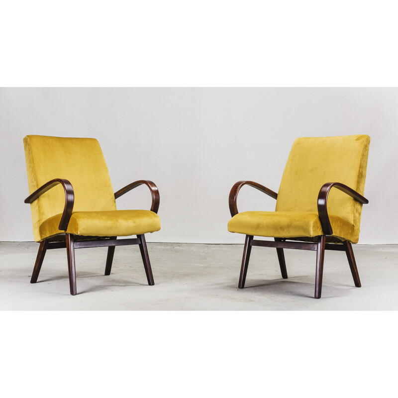 Pair of vintage armchairs by Jaroslav Smidek for TON, 1960