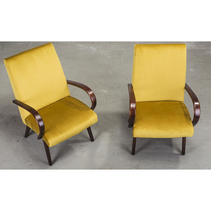 Pair of vintage armchairs by Jaroslav Smidek for TON, 1960