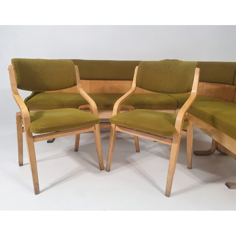 Vintage Corner sofa & 2 Chairs by Ludvik Volak for Drevopodnik Holesov, Czechoslovakia 1960s