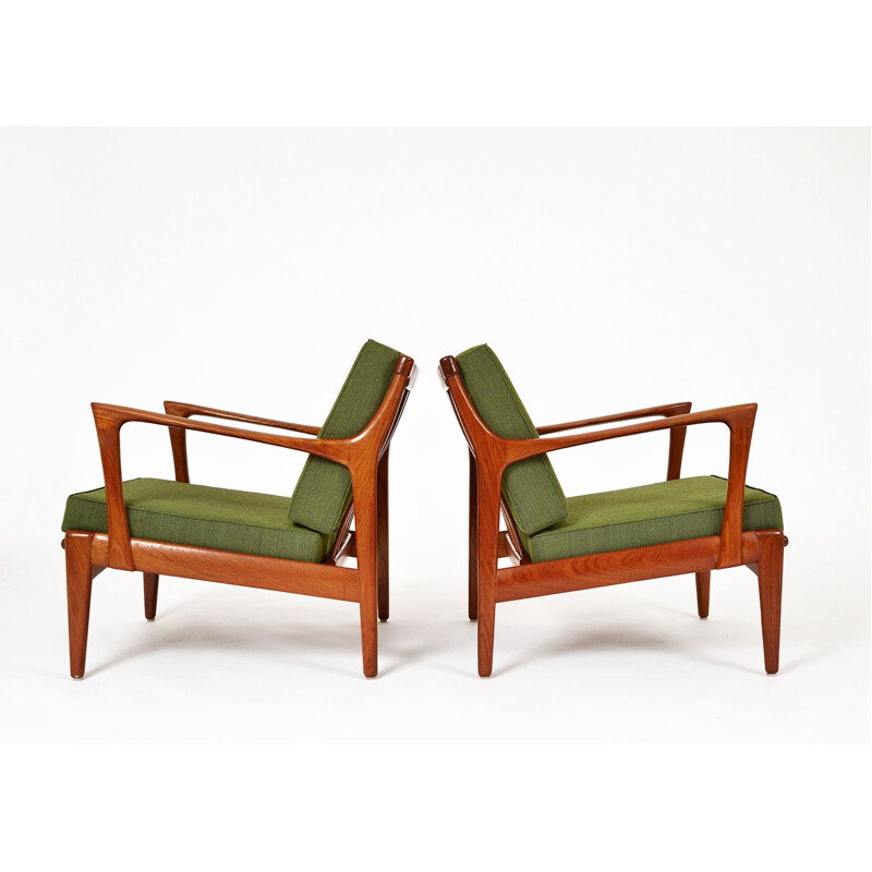 Pair of vintage Teak Lounge Chairs by Bertil Fridhagen for Broderna Andersson, Scandinavian 1950s