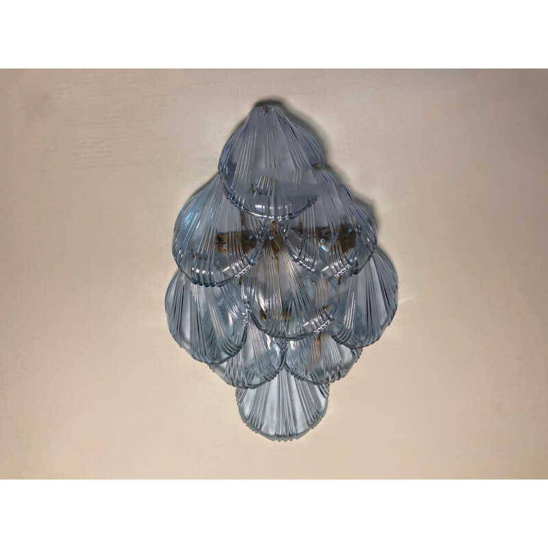 Pair of vintage lilac glass sconces, 1970