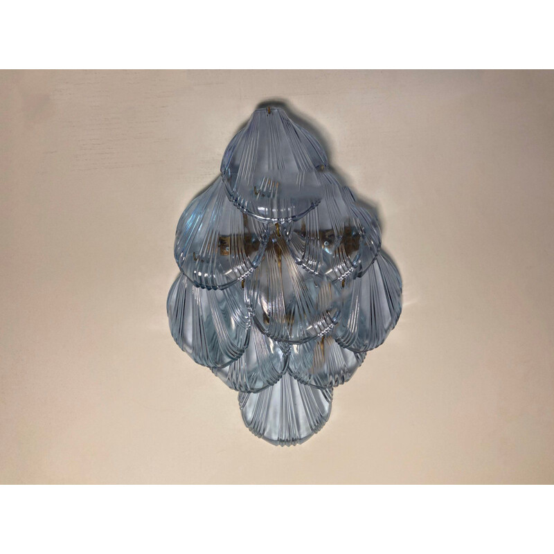 Pareja de apliques vintage de cristal lila, 1970