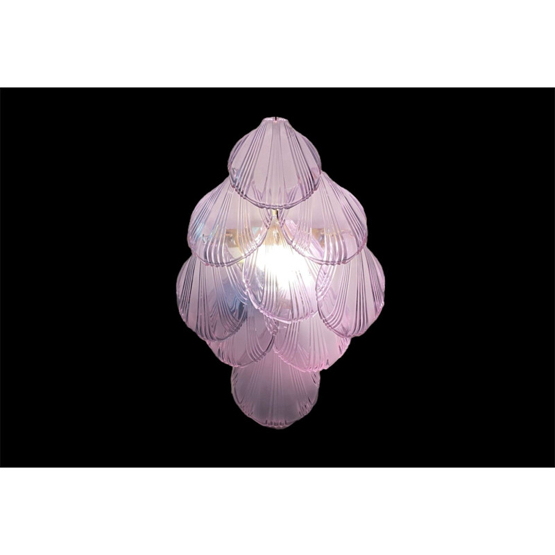 Pair of vintage lilac glass sconces, 1970