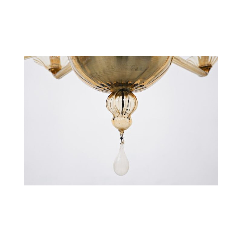 Lámpara vintage de cristal de Murano de Venini, italiana de 1940