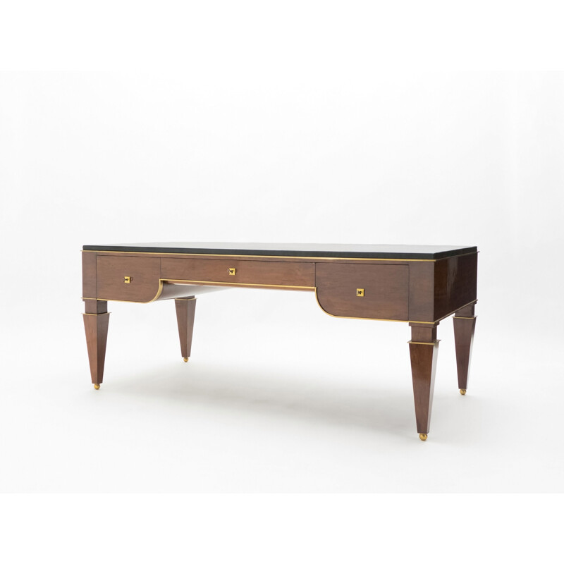 Vintage mahogany desk for Maison Dominique 1940s