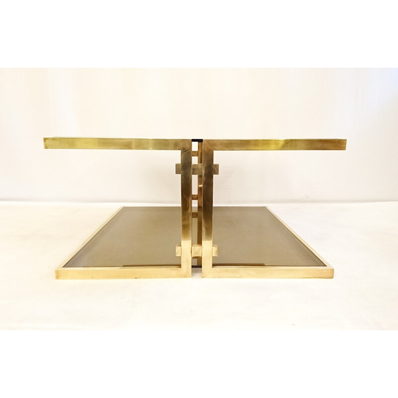 Coffee table in brass and glass, Romeo REGA - 1970s