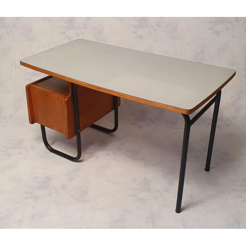 Vintage desk by Robert Charroy for Mobilor Cité Universitaire d'Antony 1955s