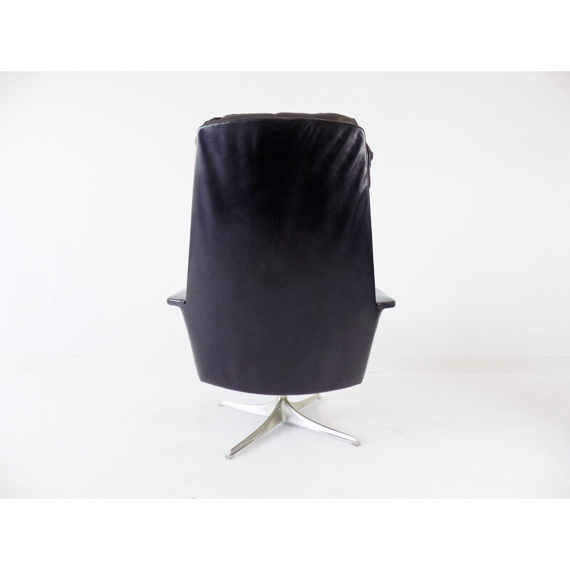 Vintage COR Sedia black leather armchair by Horst Brüning