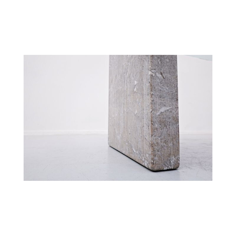 Table vintage en marbre acier et verre par Lazzotti pour Up&Up