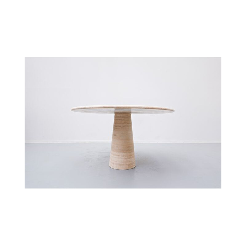 Vintage Travertine Table, Italian 1970s