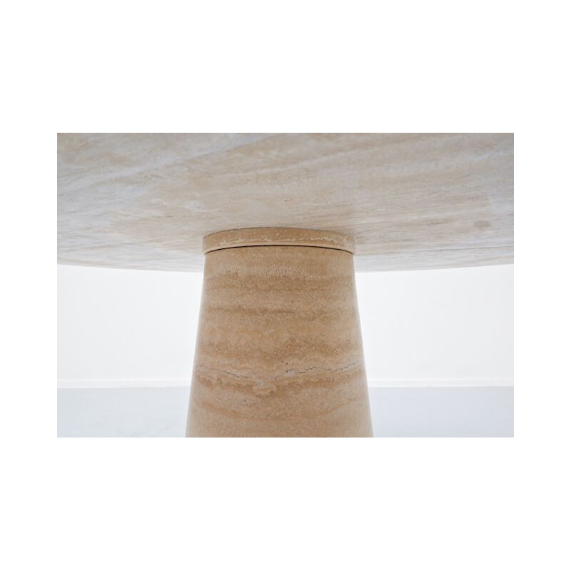 Vintage Travertine Table, Italian 1970s