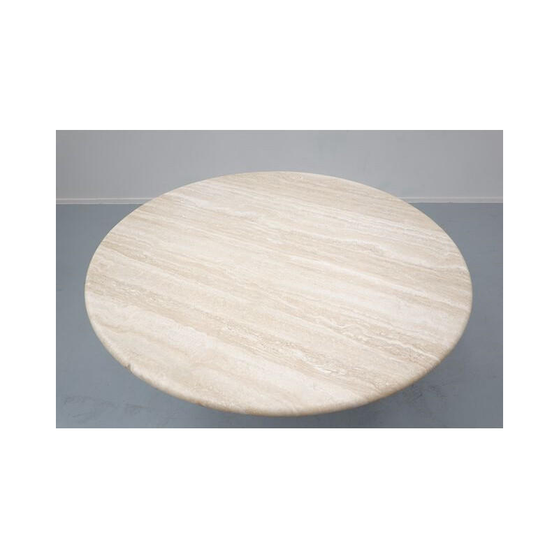 Vintage Travertine Table, Italian 1970s