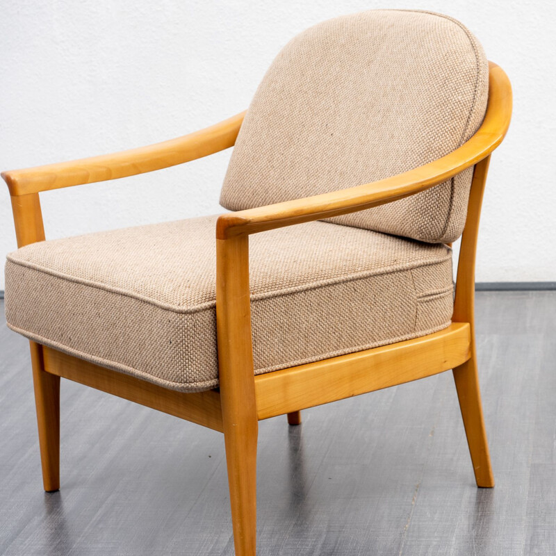 Vintage cherrywood armchair by Wilhelm Knoll, Germany 1960s