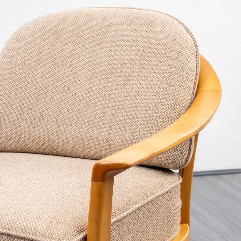 Vintage cherrywood armchair by Wilhelm Knoll, Germany 1960s