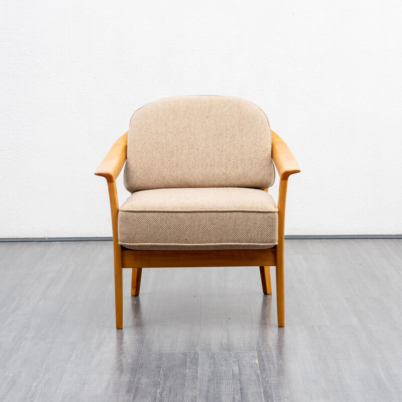 Vintage cherrywood armchair by Wilhelm Knoll, Germany 1960s