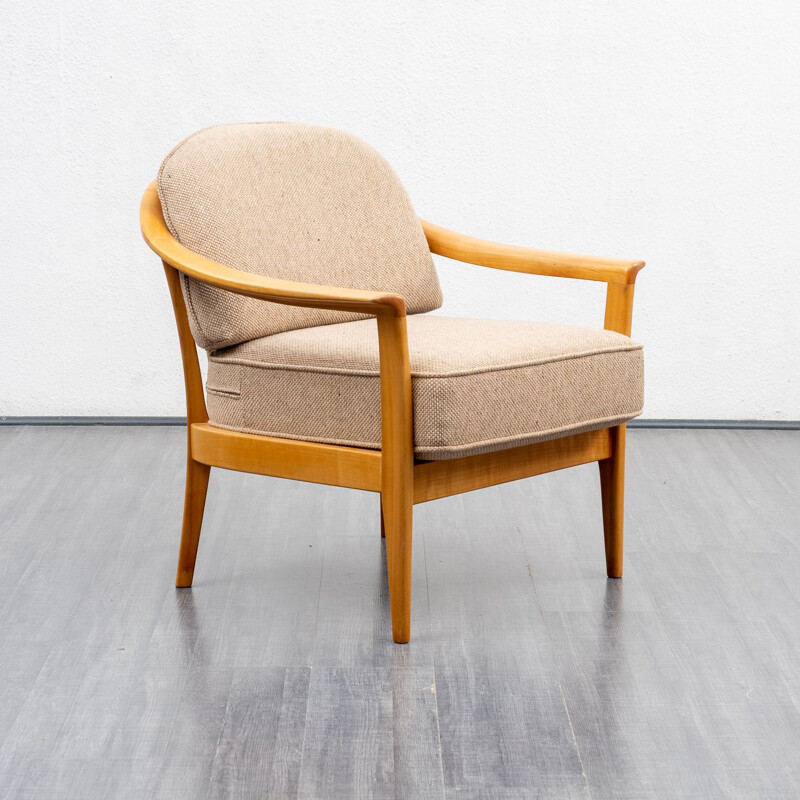 Vintage cherrywood armchair by Wilhelm Knoll, Germany 1960s