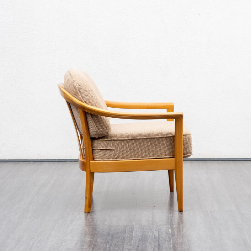 Vintage cherrywood armchair by Wilhelm Knoll, Germany 1960s