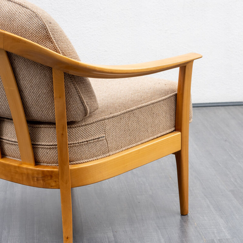 Vintage cherrywood armchair by Wilhelm Knoll, Germany 1960s