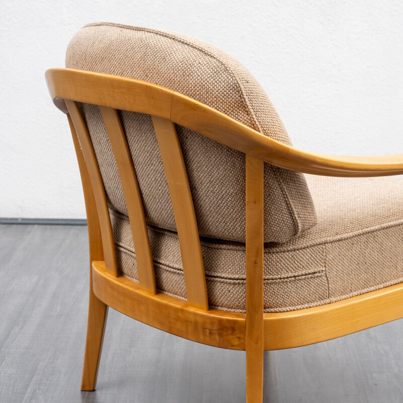 Vintage cherrywood armchair by Wilhelm Knoll, Germany 1960s