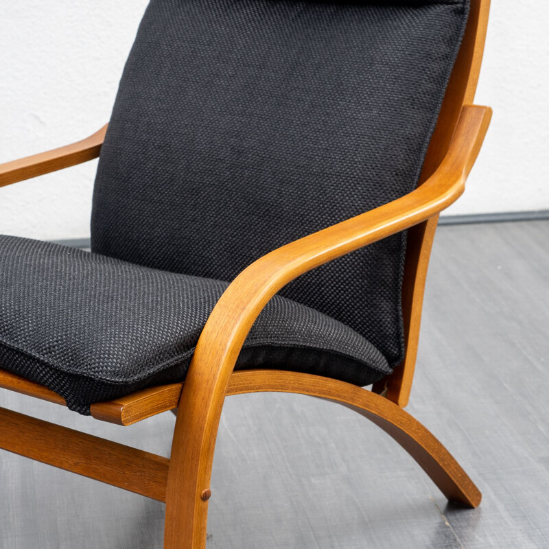 Fauteuil vintage de relaxation en teck, Scandinave 1960