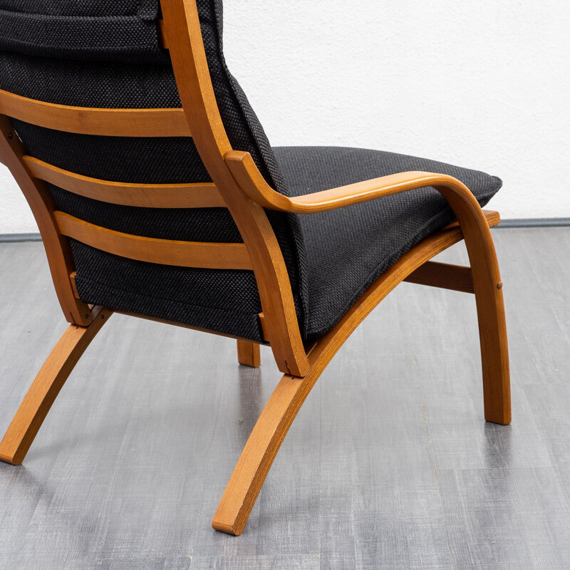 Fauteuil vintage de relaxation en teck, Scandinave 1960