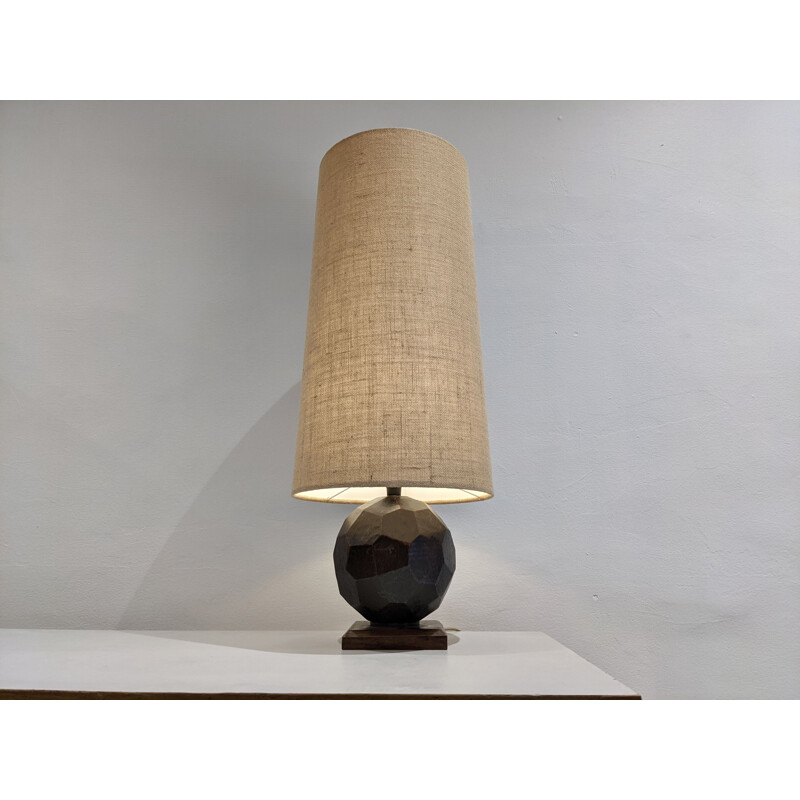 Vintage lamp with natural linen shade