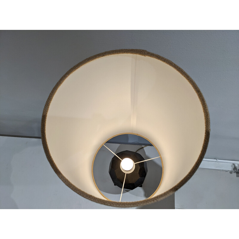 Lampe vintage avec abat-jour en lin naturel