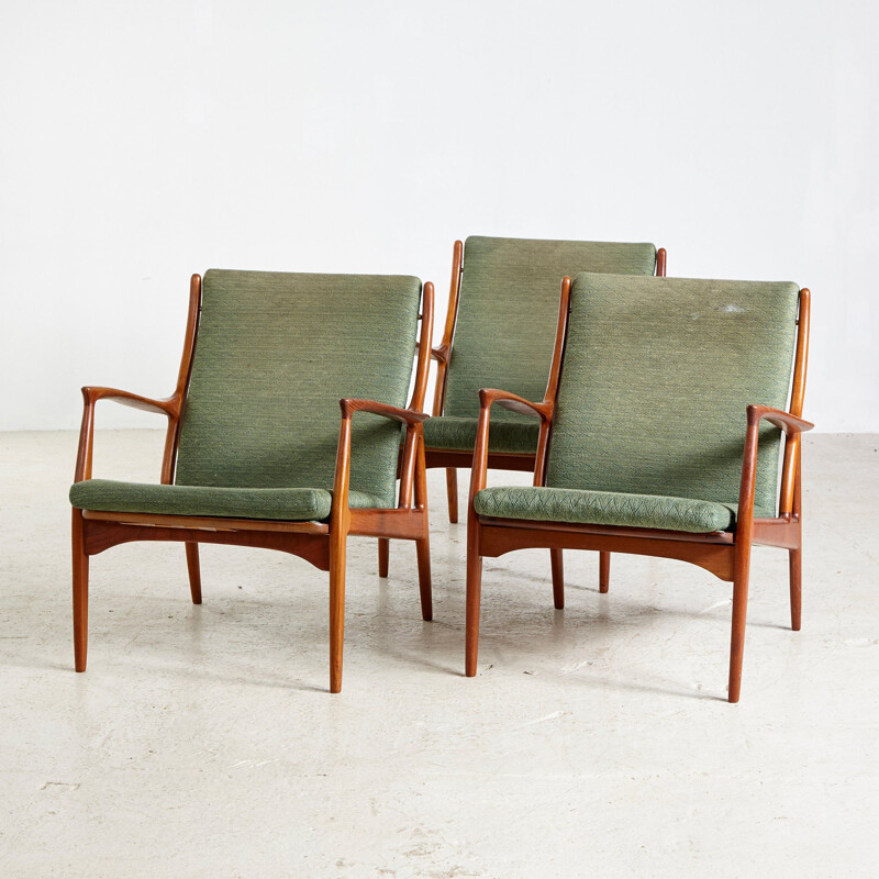 Vintage Teak & Upholstery Armchair by Erik Andersen & Palle Pedersen for Horsnaes Møbler, Danish 1960s