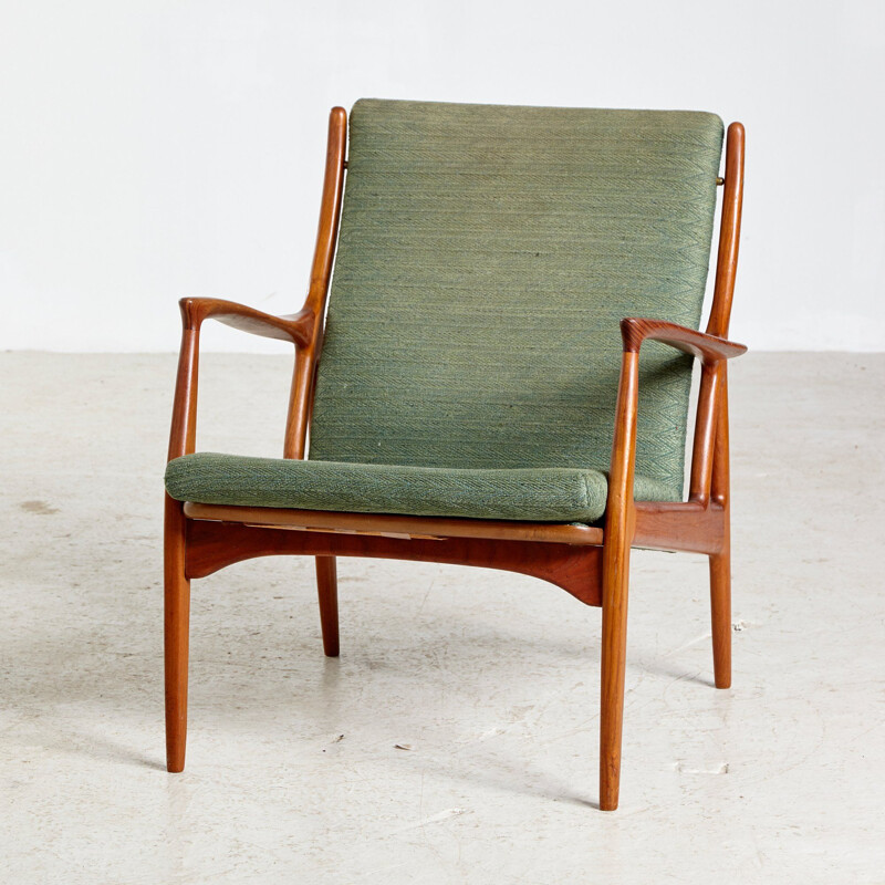 Vintage Teak & Upholstery Armchair by Erik Andersen & Palle Pedersen for Horsnaes Møbler, Danish 1960s