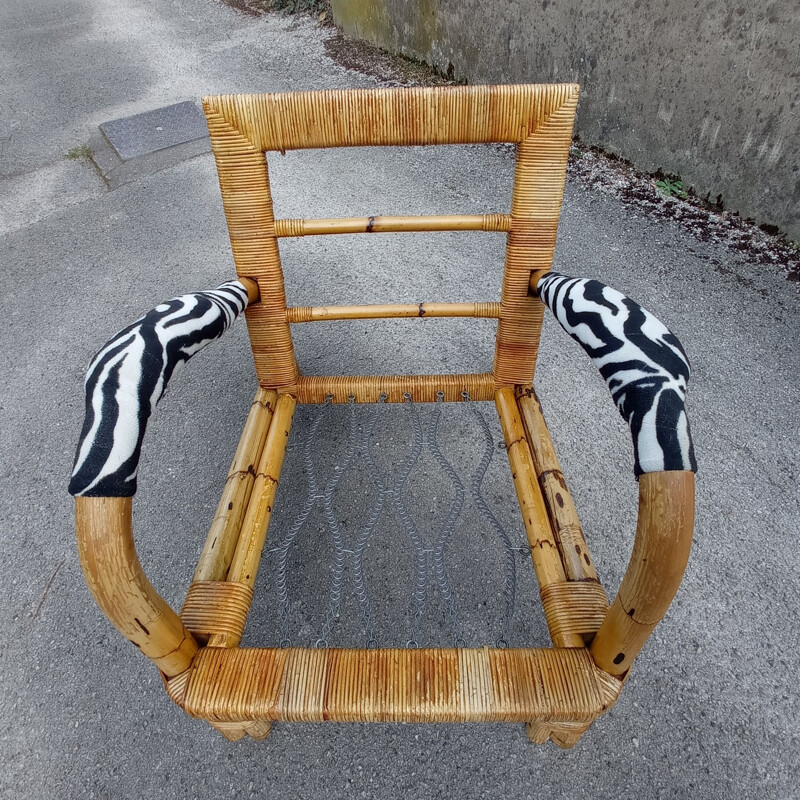 Vintage Club armchair in bamboo