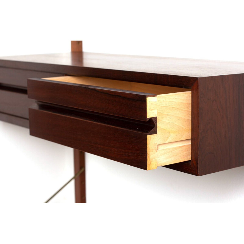 Vintage rosewood wall unit by Poul Cadovius for Cado Royal, Danish 1960s