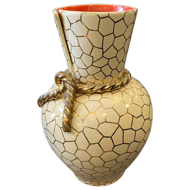 Moderne Vintage-Vase aus Keramik von Rometti, Italien 1950