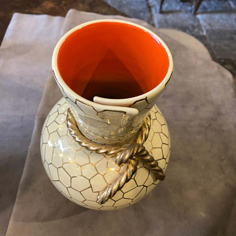 Vaso moderno vintage in ceramica di Rometti, Italia 1950