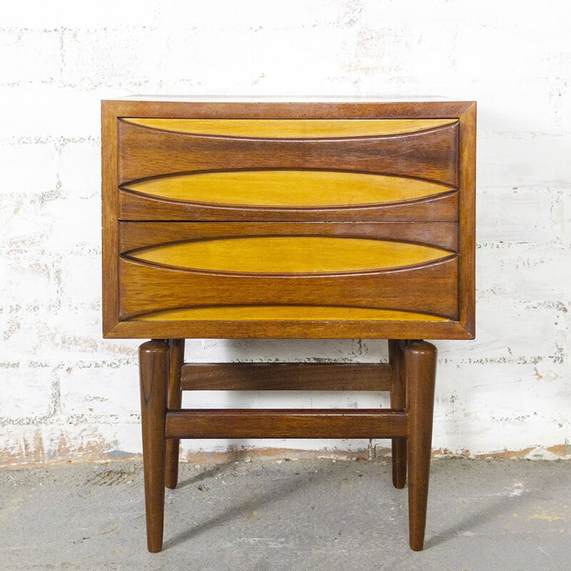 Vintage Teak Nightstand, Scandinavian 1950s